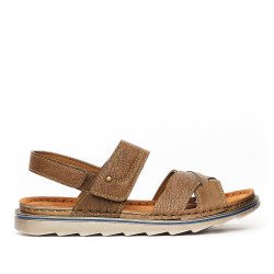 Sandalias In Blu marrones cogidas al tobillo - Querol online