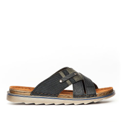 Sandàlies In Blu negres amb diferents textures - Querol online