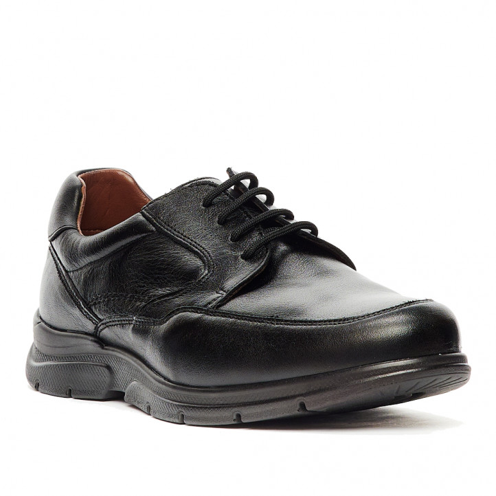 Zapatos vestir Baerchi negros con interior marrón y cordones - Querol online