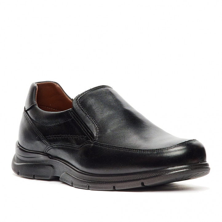 Zapatos vestir Baerchi negros con interior marrón sin cordones - Querol online