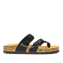 Sandàlies planes Owel asinara negres agafades pel dit - Querol online