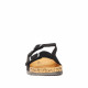 Sandalias planas Owel capri negros con doble tira - Querol online