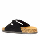 Sandalias planas Owel capri negros con doble tira - Querol online