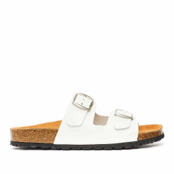 Sandalias planas Redlove scarlett blancas de doble tira - Querol online