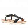 Sandalias planas Mysoft negras de cuerdas