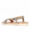 Sandalias planas Mysoft grises plata de cuerdas