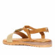 Sandalias planas CALZAPIES de color crema y marrones con animal print - Querol online