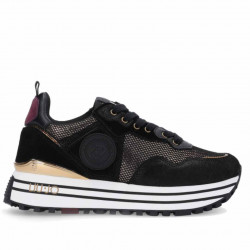 Zapatillas LIUJO negras de malla metalizada con plataforma - Querol online