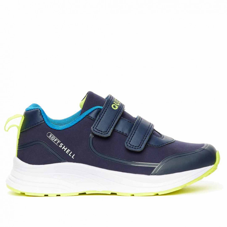 Zapatillas deporte QUETS! azules con velcros y partes fluorescentes