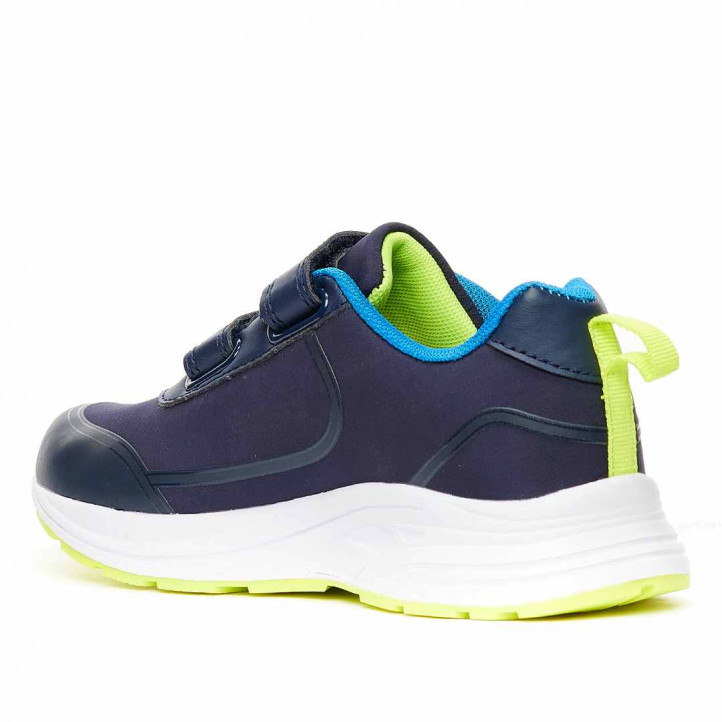 Zapatillas deporte QUETS! azules con velcros y partes fluorescentes - Querol online