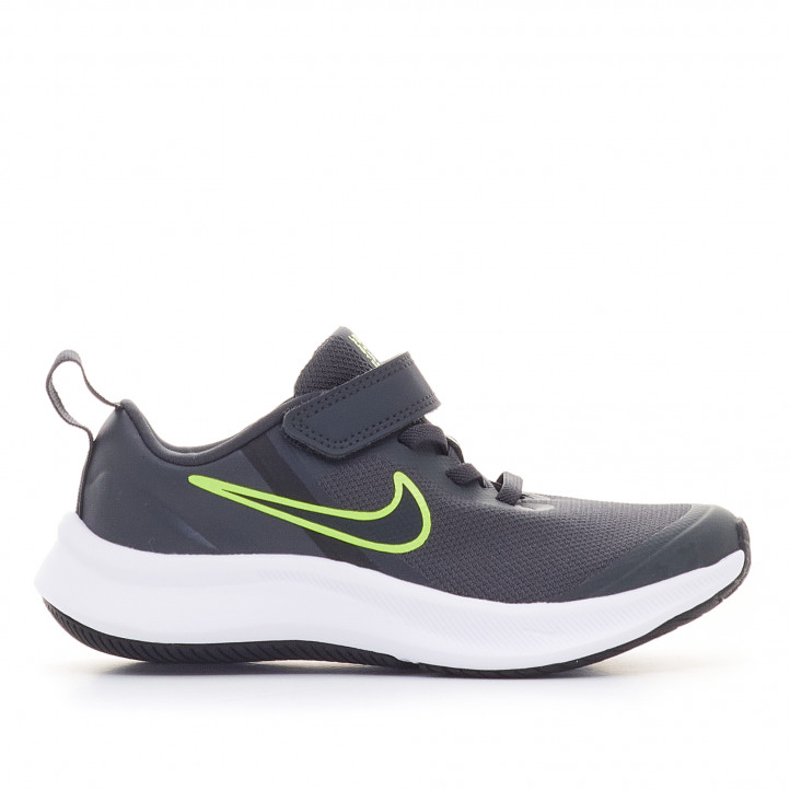 Zapatillas deporte Nike Star Runner 3 negras y blancas con amarillo - Querol online