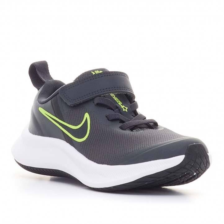 Sabatilles esport Nike Star Runner 3 negres i blanques amb groc - Querol online