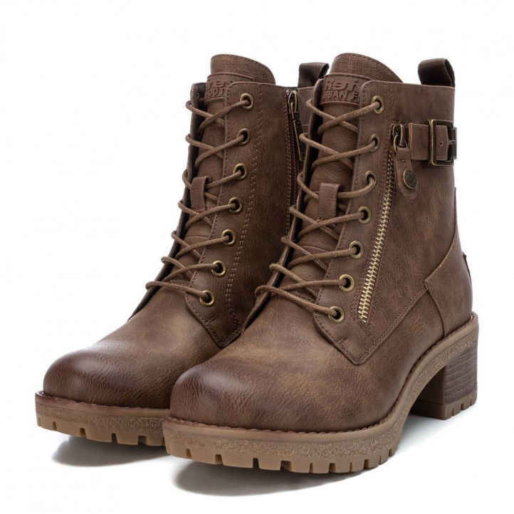 Botins de taló Refresh 78972 taló mig amb detall de sivella en marró - Querol online