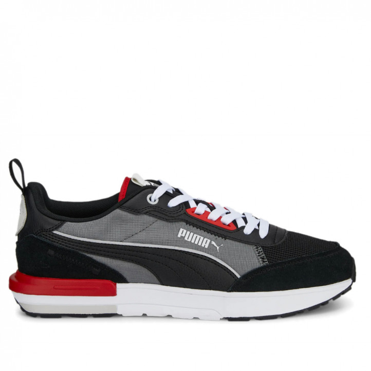 Zapatillas deportivas Puma R22 negras y rojas - Querol online