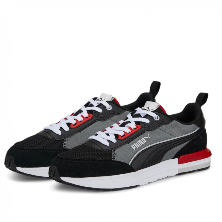 Zapatillas deportivas Puma R22 negras y rojas - Querol online
