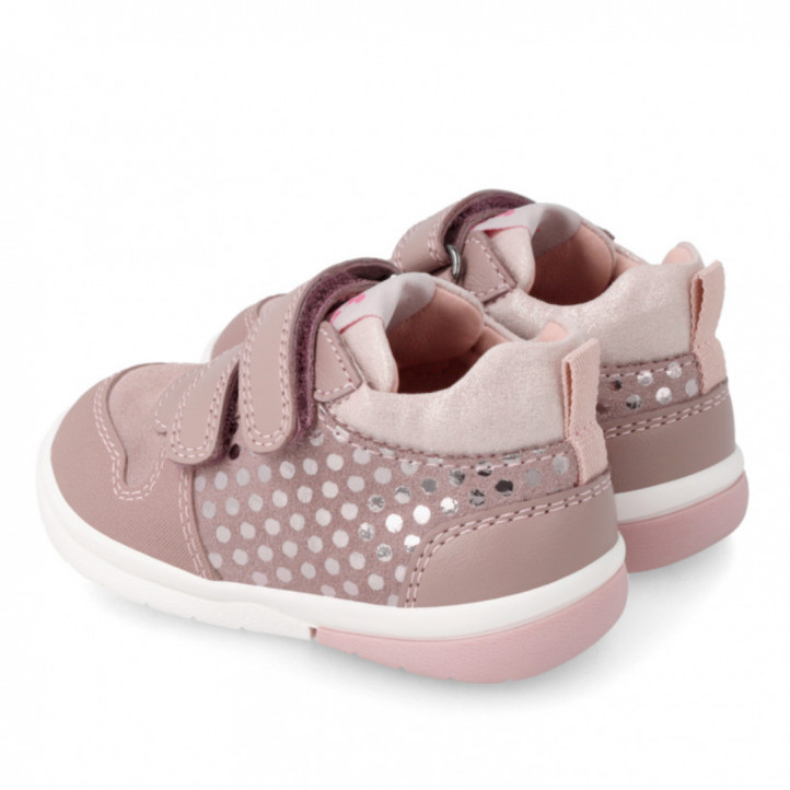 Sabates Garvalin de pell roses amb doble velcro - Querol online