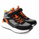 Zapatillas deporte Garvalin tipo botines negras con detalles naranjas - Querol online