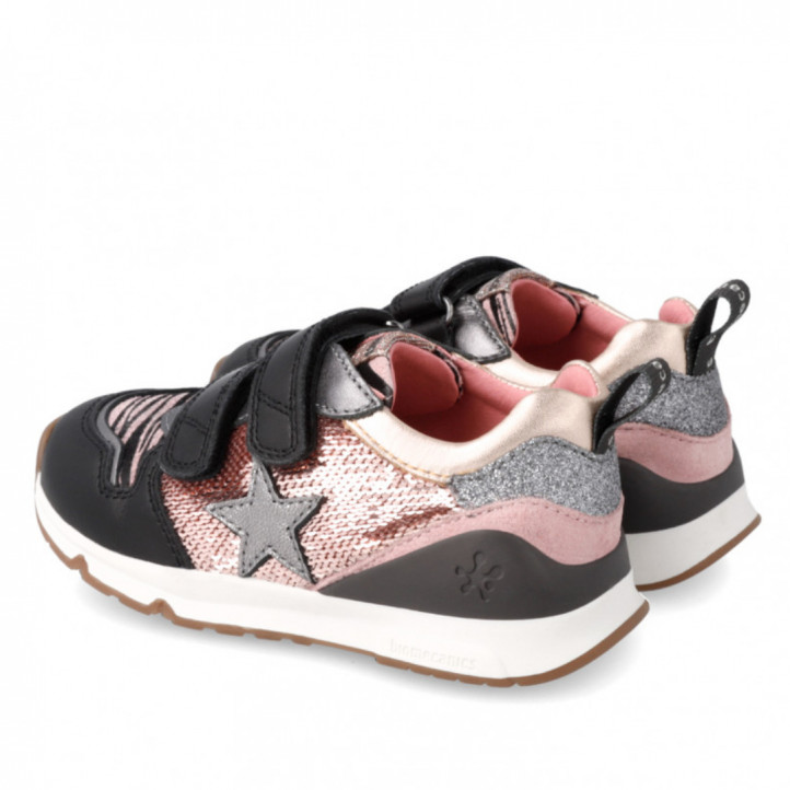 Sabatilles esport Biomecanics negres amb lluentons i doble velcro - Querol online
