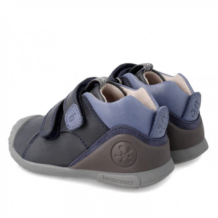 Zapatos Biomecanics azules con doble velcro frontal - Querol online