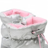 Botas Garvalin plateadas con detalles rosas