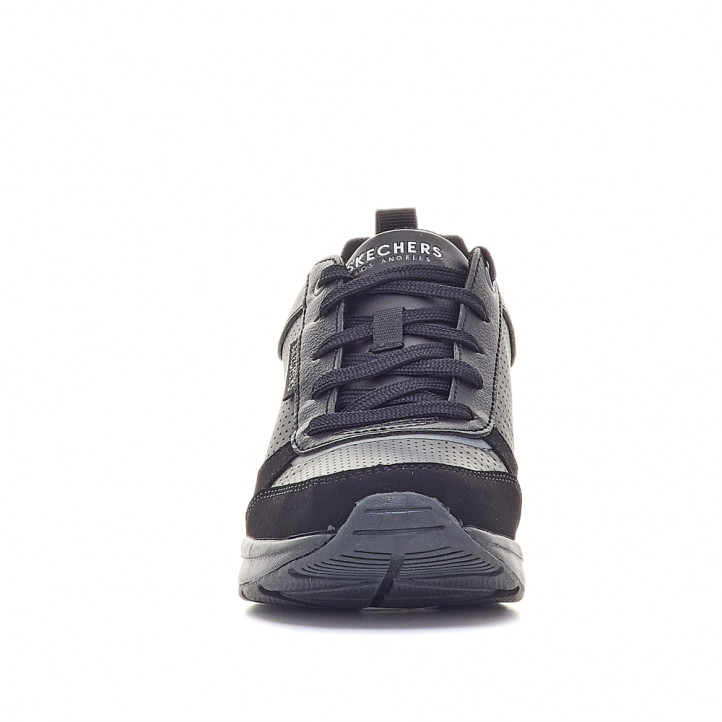 Zapatillas cuña Skechers negras con cuña - Querol online