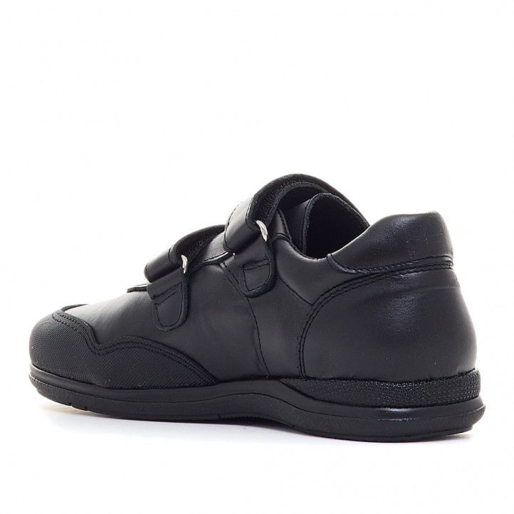 Zapatos colegiales QUETS! negros con doble velcro - Querol online