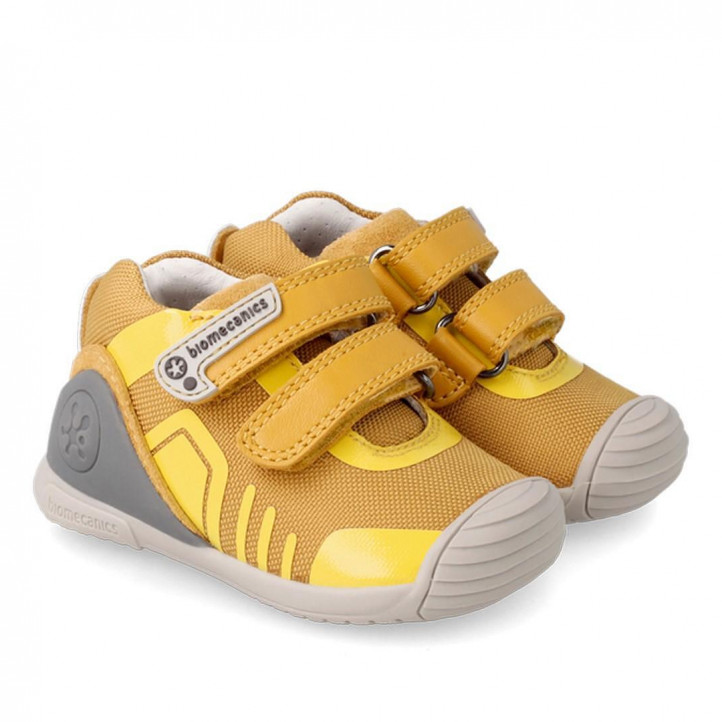 Zapatillas deporte Biomecanics amarillas de piel interior - Querol online