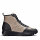 Botines planos Wonders england bicolor negro y taupe - Querol online