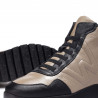 Botines planos Wonders england bicolor negro y taupe
