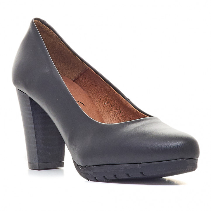 Zapatos tacón Redlove antonella negros de piel con tacón alto - Querol online