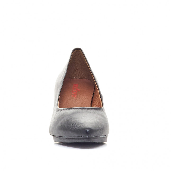 Zapatos tacón Redlove aurora negros de piel con tacón fino - Querol online