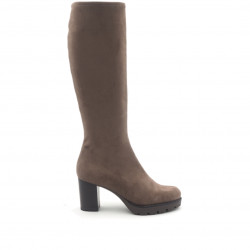 Botas tacón MISS ELASTIC taupe 77647 - Querol online