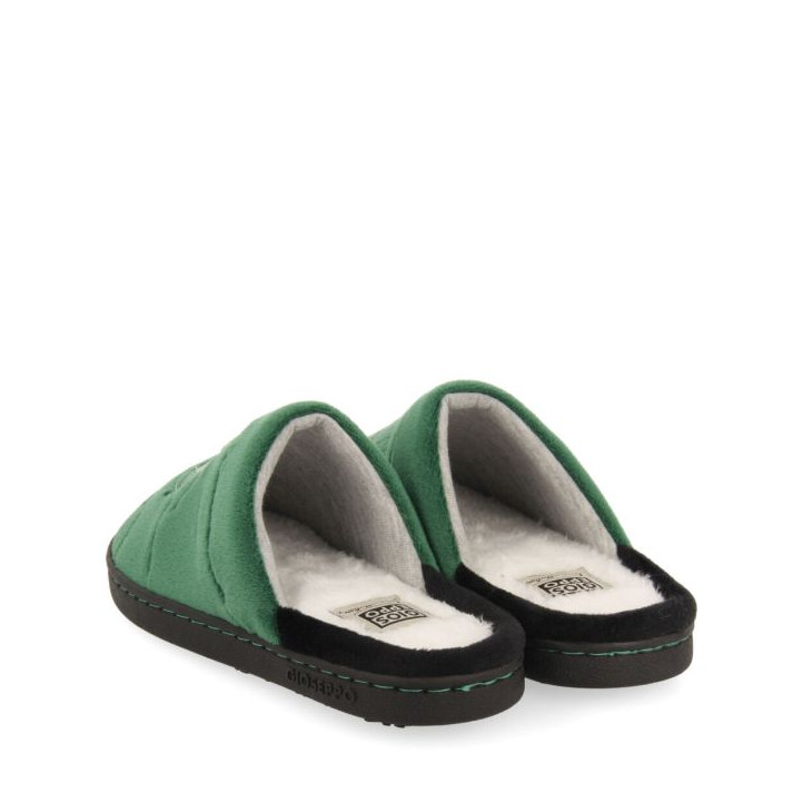 Zapatillas casa Gioseppo destalonadas verdes con estampado de fútbol tartu - Querol online