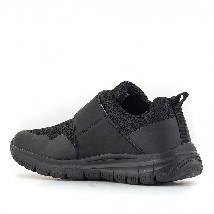 Zapatillas deportivas Owel negras con cierre grande de velcro - Querol online