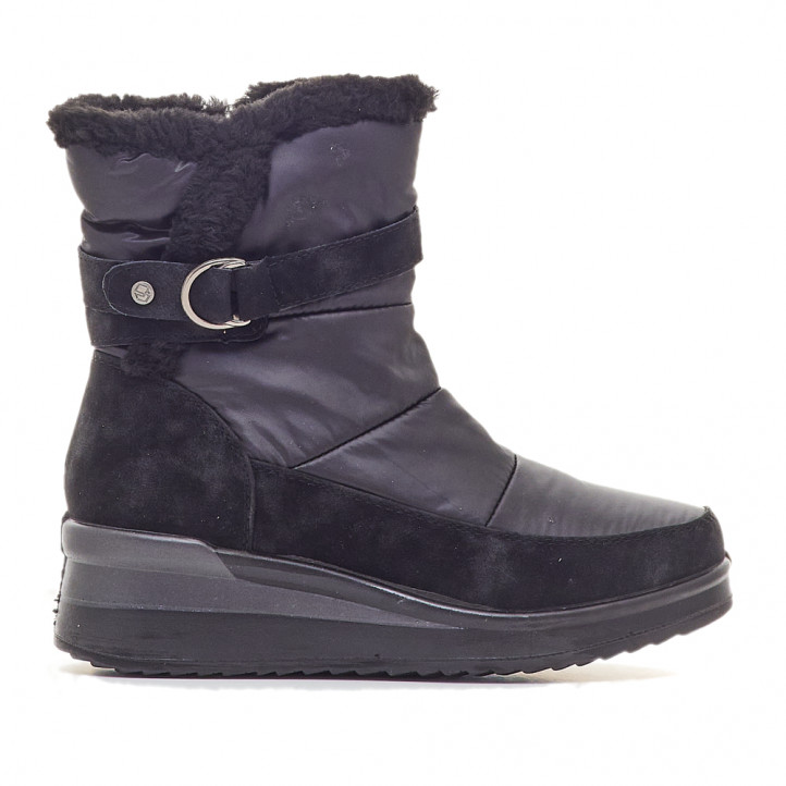 Botines planos Mysoft negros con pelo interior - Querol online