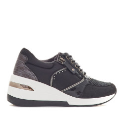 Sabatilles falca Mysoft negres embuatada amb diverses textures - Querol online