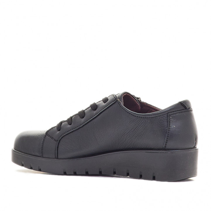 Zapatos cuña The Happy Monk carmina 03 negros con cremallera lateral - Querol online