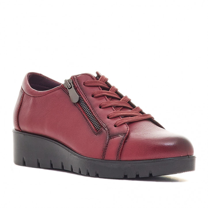 Sabates de falca The Happy Monk carmina 03 bordeus amb cremallera lateral - Querol online