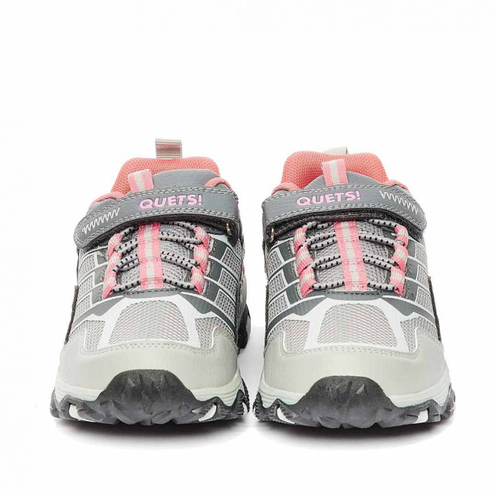 Zapatillas deporte QUETS! grises con detalles rosas - Querol online