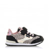 Zapatillas deporte Mustang Joggo de niña Mustang de color negro con franja animal print