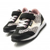 Sabatilles esport Mustang Joggo de nena Mustang de color negre amb franja animal print