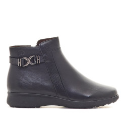 Botins plans TREINTAS negres de pell amb tancament - Querol online