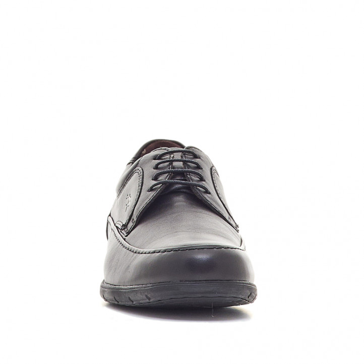 Zapatos vestir Fluchos con cordones de piel negros - Querol online