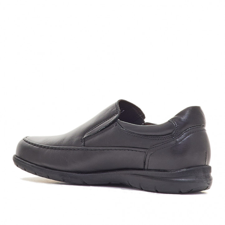 Zapatos vestir Fluchos de piel negros sin cordones - Querol online