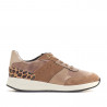 Sabatilles urban Geox marrons de pell amb part animal print posterior