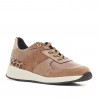 Zapatillas urban Geox marrones de piel con parte animal print trasera