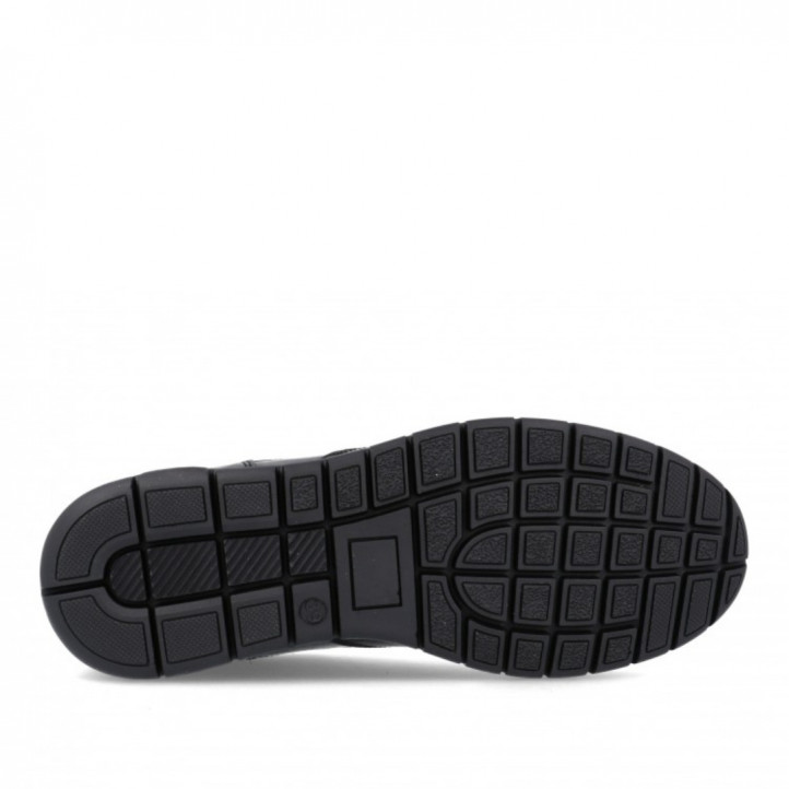 Zapatos vestir Be Cool negros de piel con suela de goma sin cordones - Querol online