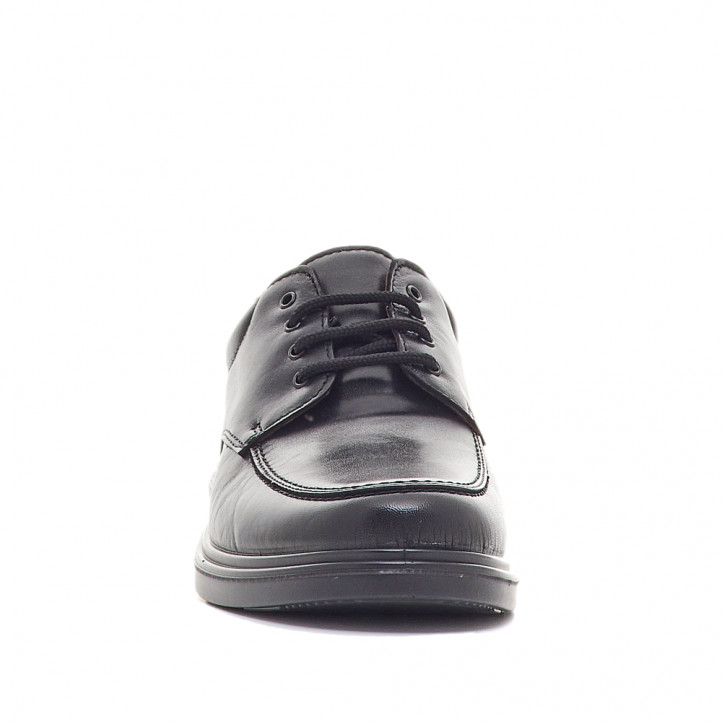 Zapatos vestir Luisetti negros de piel con cordones encerados - Querol online