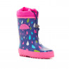 Botas agua CRECENDO azules con gotas y paraguas