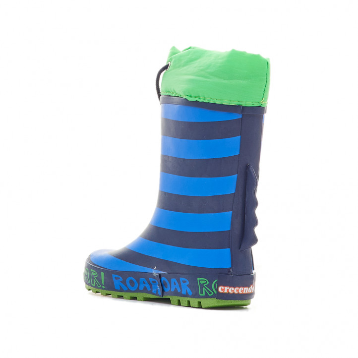 Botas agua CRECENDO verdes y azules con dinosaurio - Querol online